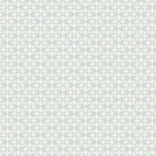 Phlox Light Blue Floral Stamp Wallpaper