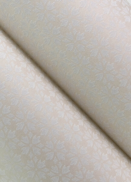 Phlox Beige Floral Stamp Wallpaper
