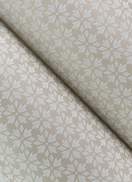 Phlox Grey Floral Stamp Wallpaper