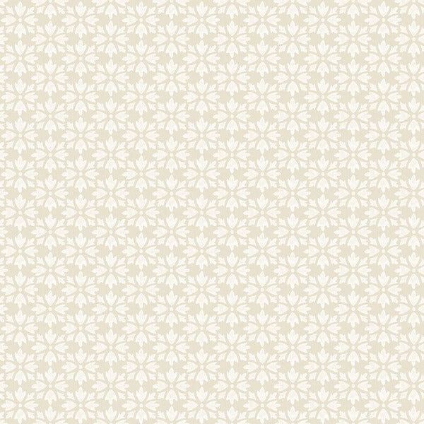 Phlox Khaki Floral Stamp Wallpaper