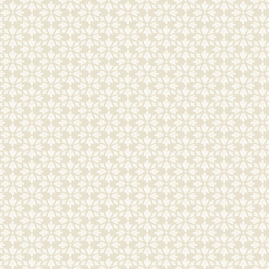 Phlox Khaki Floral Stamp Wallpaper
