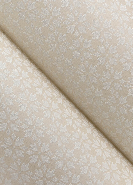 Phlox Khaki Floral Stamp Wallpaper