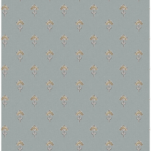 Surdiva Denim Floral Fan Wallpaper