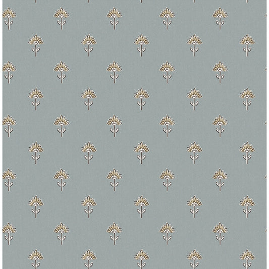 Surdiva Denim Floral Fan Wallpaper