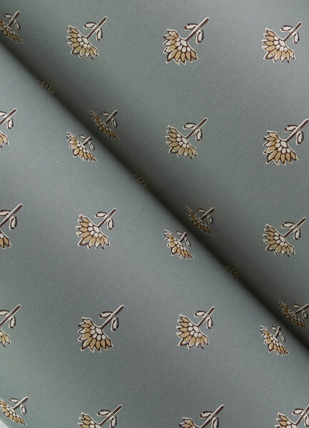 Surdiva Denim Floral Fan Wallpaper