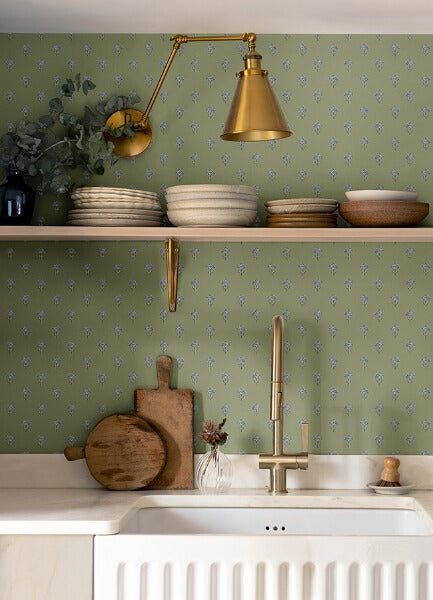 Surdiva Green Floral Fan Wallpaper