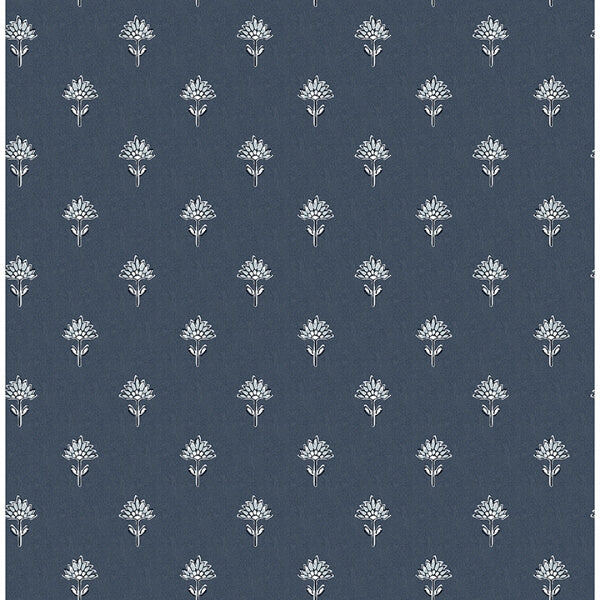 Surdiva Indigo Floral Fan Wallpaper