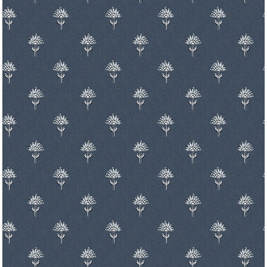 Surdiva Indigo Floral Fan Wallpaper