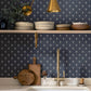 Surdiva Indigo Floral Fan Wallpaper