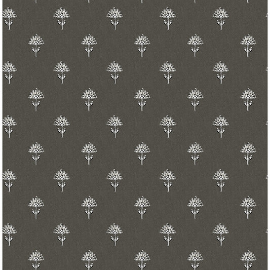 Surdiva Black Floral Fan Wallpaper