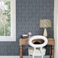 Garland Denim Block Tulip Wallpaper