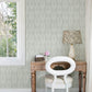 Garland Aqua Block Tulip Wallpaper