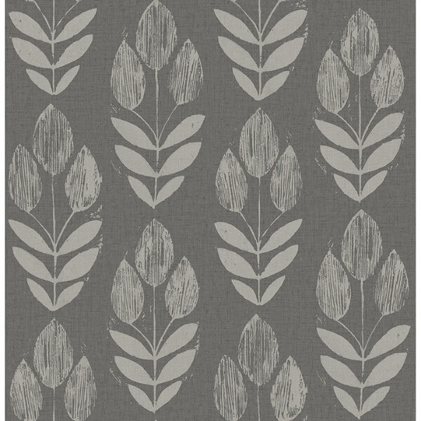 Garland Charcoal Block Tulip Wallpaper
