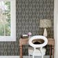 Garland Charcoal Block Tulip Wallpaper