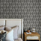 Garland Charcoal Block Tulip Wallpaper