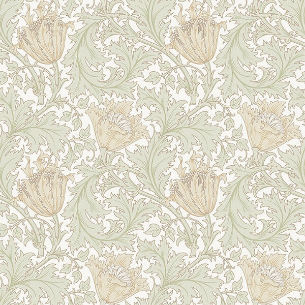 Anemone Light Green Floral Trail Wallpaper