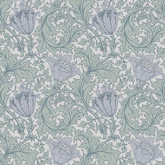 Anemone Blue Floral Trail Wallpaper