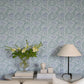 Anemone Blue Floral Trail Wallpaper