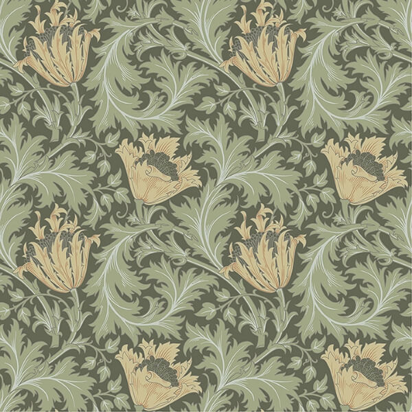 Anemone Moss Floral Trail Wallpaper