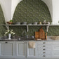 Anemone Dark Green Floral Trail Wallpaper