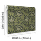 Anemone Dark Green Floral Trail Wallpaper