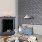 Anemone Dark Blue Floral Trail Wallpaper