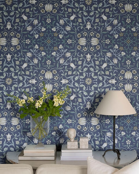 No 1 Holland Park Blue Floral Wallpaper
