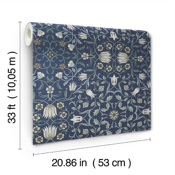 No 1 Holland Park Blue Floral Wallpaper