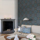 No 1 Holland Park Dark Blue Floral Wallpaper