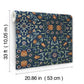 No 1 Holland Park Dark Blue Floral Wallpaper