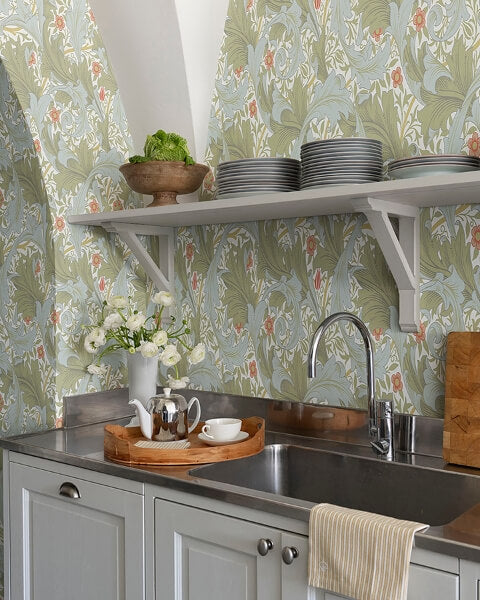 Granville Olive Leafy Vine Wallpaper