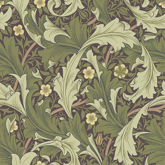 Granville Plum Leafy Vine Wallpaper