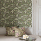 Granville Plum Leafy Vine Wallpaper