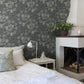 Vine Denim Woodland Fruits Wallpaper