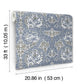 African Marigold Blue Floral Wallpaper