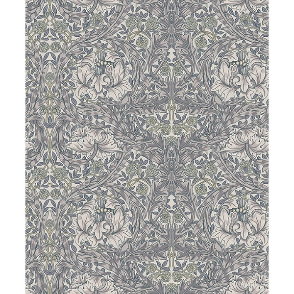 African Marigold Grey Floral Wallpaper
