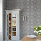 African Marigold Grey Floral Wallpaper