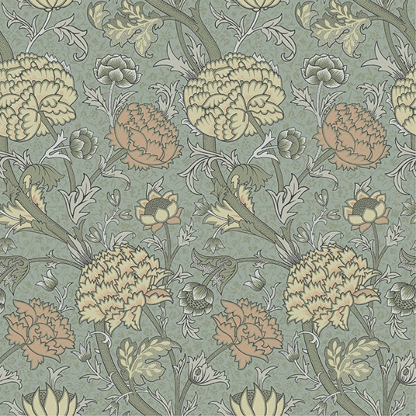 Cray Light Blue Floral Trail Wallpaper