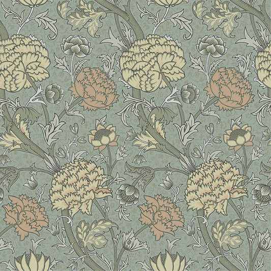 Cray Light Blue Floral Trail Wallpaper