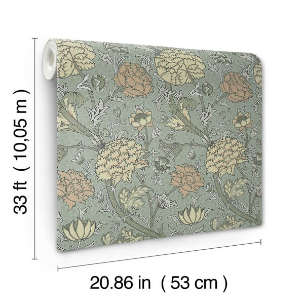 Cray Light Blue Floral Trail Wallpaper
