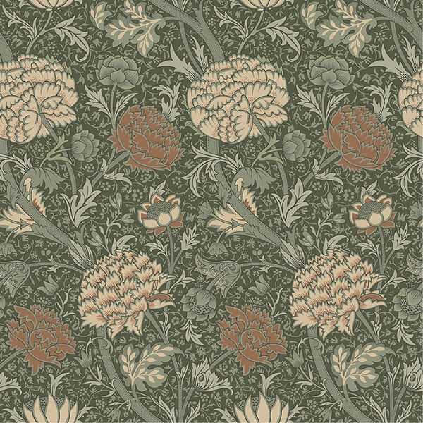 Cray Sea Green Floral Trail Wallpaper