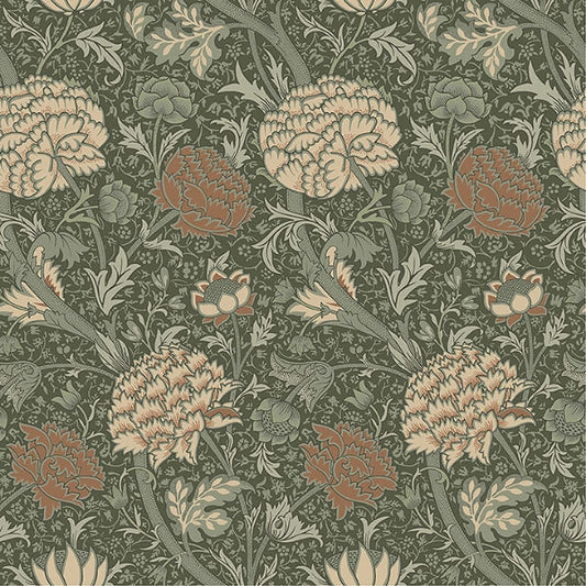 Cray Sea Green Floral Trail Wallpaper