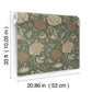 Cray Sea Green Floral Trail Wallpaper