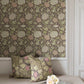 Cray Plum Floral Trail Wallpaper