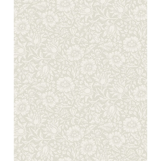 Mallow Dove Floral Vine Wallpaper