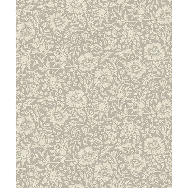 Mallow Grey Floral Vine Wallpaper