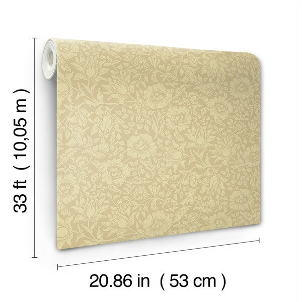 Mallow Butter Floral Vine Wallpaper