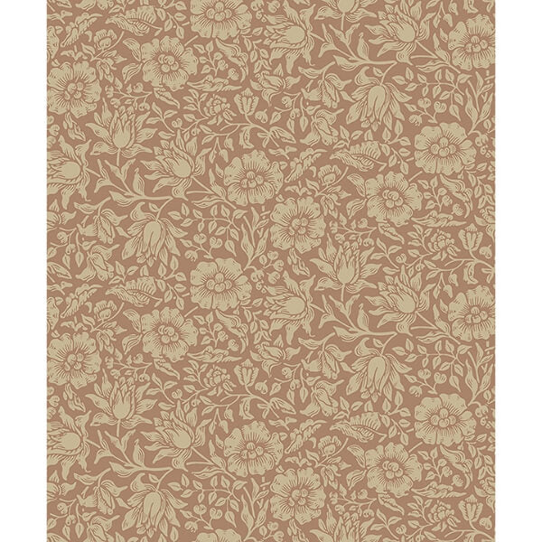 Mallow Rose Floral Vine Wallpaper