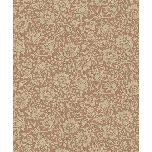Mallow Rose Floral Vine Wallpaper