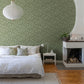 Mallow Dark Green Floral Vine Wallpaper